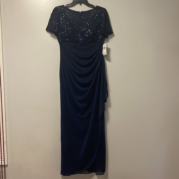 Alex Evenings Womens Petites Ruffled Maxi Evening Dress - Picture 4 of 9